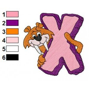Alphabets X With The Flintstones Embroidery Design